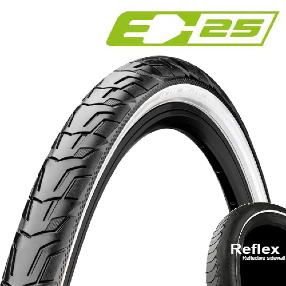 Reifen Conti 47-622 Ride City, E-25, Draht, Reflex Schwarz/weiß
