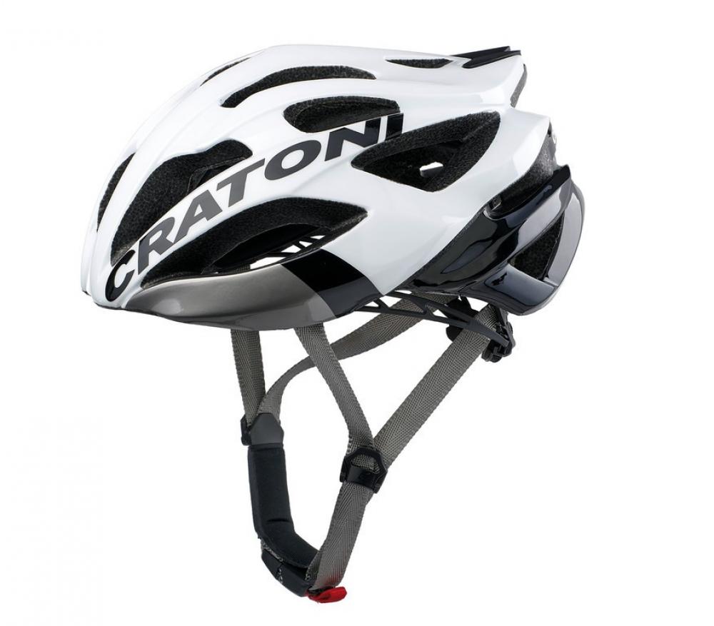 Cratoni Helm C-Bolt Road weiß schwarz glanz L/XL 59 bis 62cm