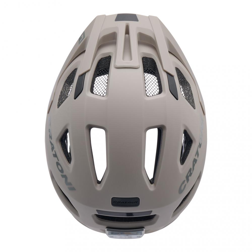 Cratoni Maxster Pro Kinder-Fahrradhelm 51-56 cm Sand Matt mit Rücklicht