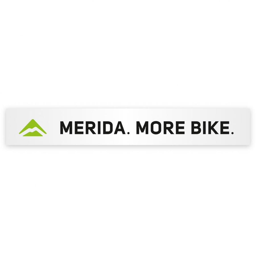 Merida Aufkleber MERIDA. MORE BIKE. 100 x 15 mm Weiß - stilvolles Bike-Dekor