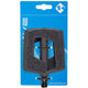 M-WAVE Steady Flat Fahrradpedal schwarz 1 Paar - Antirutschpedal aus Thermokunststoff mit Boron-Achse, Reflektoren, StVZO geprüft, 96x86x20 mm