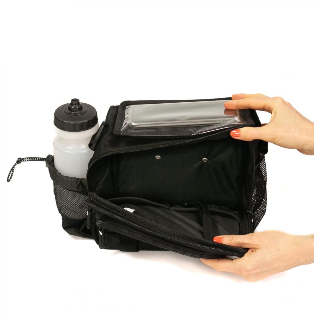 Haberland Lenkertasche 6l Bottle schwarz - praktische Fronttasche mit KLICKfix