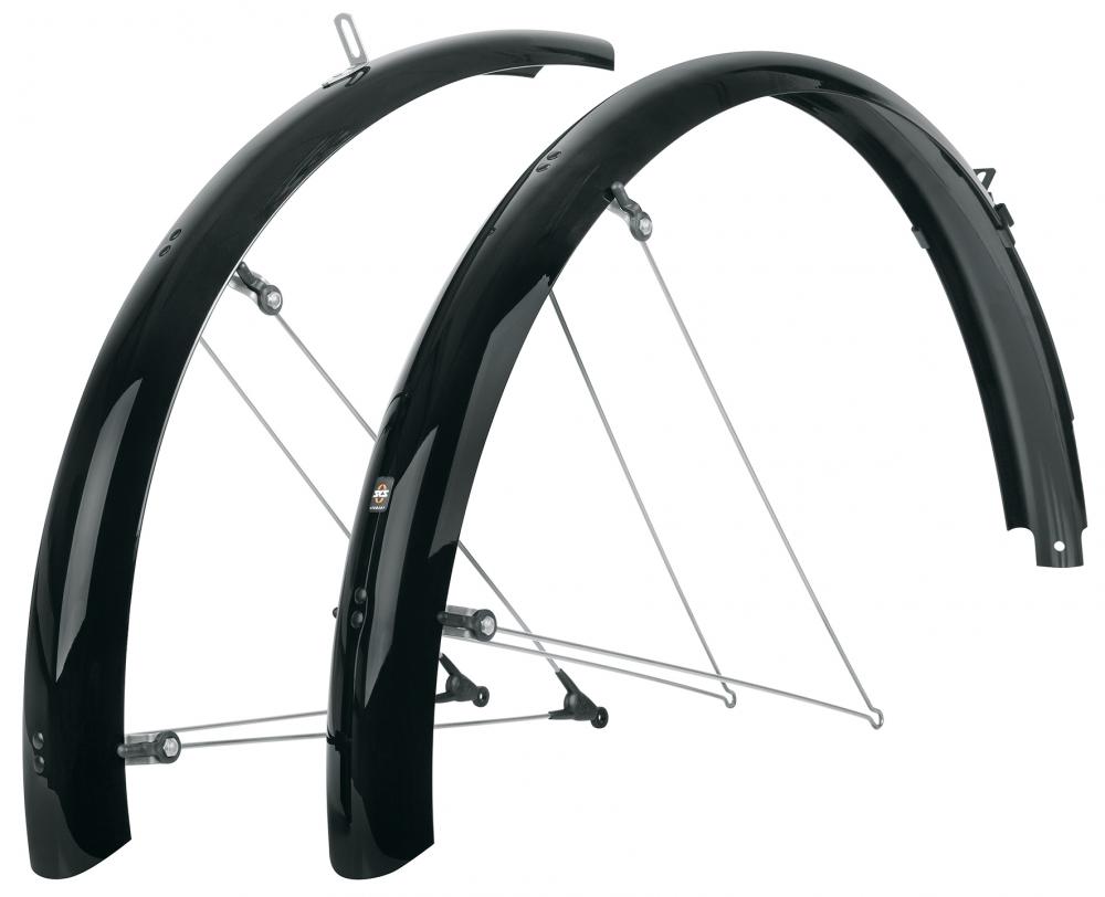 Schutzblech Bluemels Basic 28 Schutzblech-set - 65 Mm Breit Für 27 5-29 Räder Robuste Aluminium-kunststoff-sandwichkonstruktion Asr-sicherheitssystem Glänzend Schwarz