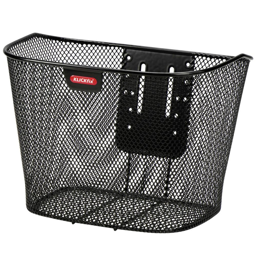 KLICKfix Festkorb schwarz 16L, Lenkerkorb 35x26x25cm, 880g, 7kg Belastung, inkl. Halter für 22-26mm Lenker, Seilabspannung.