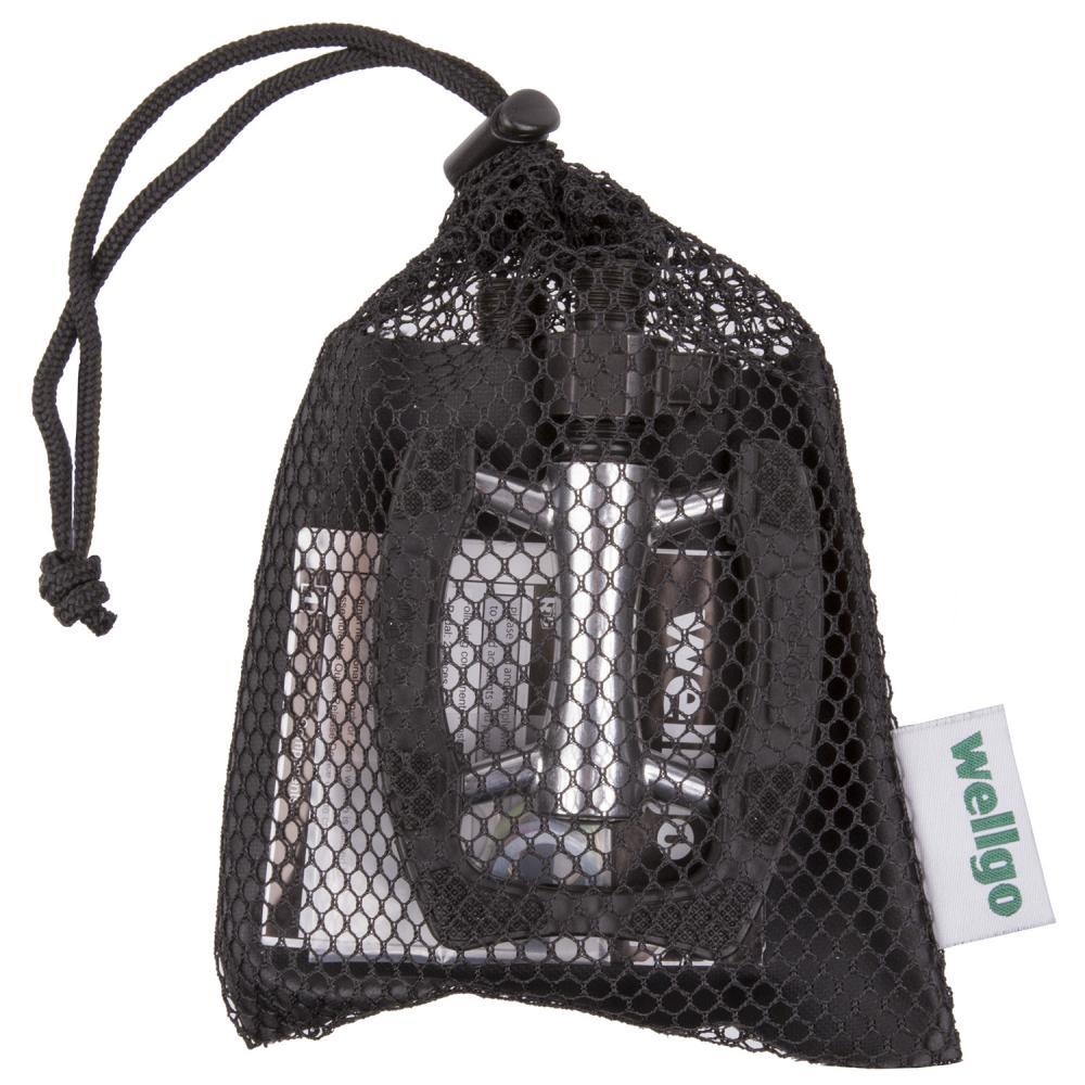 Wellgo Clip-On Anti-Rutschpedal 80 × 93 mm, Aluminium-Körper mit CrMo-Achse, schwarzer Kunststoff-Käfig, StVZO-Reflektoren, sekundenschnell abnehmbar QR-System, 1 Paar