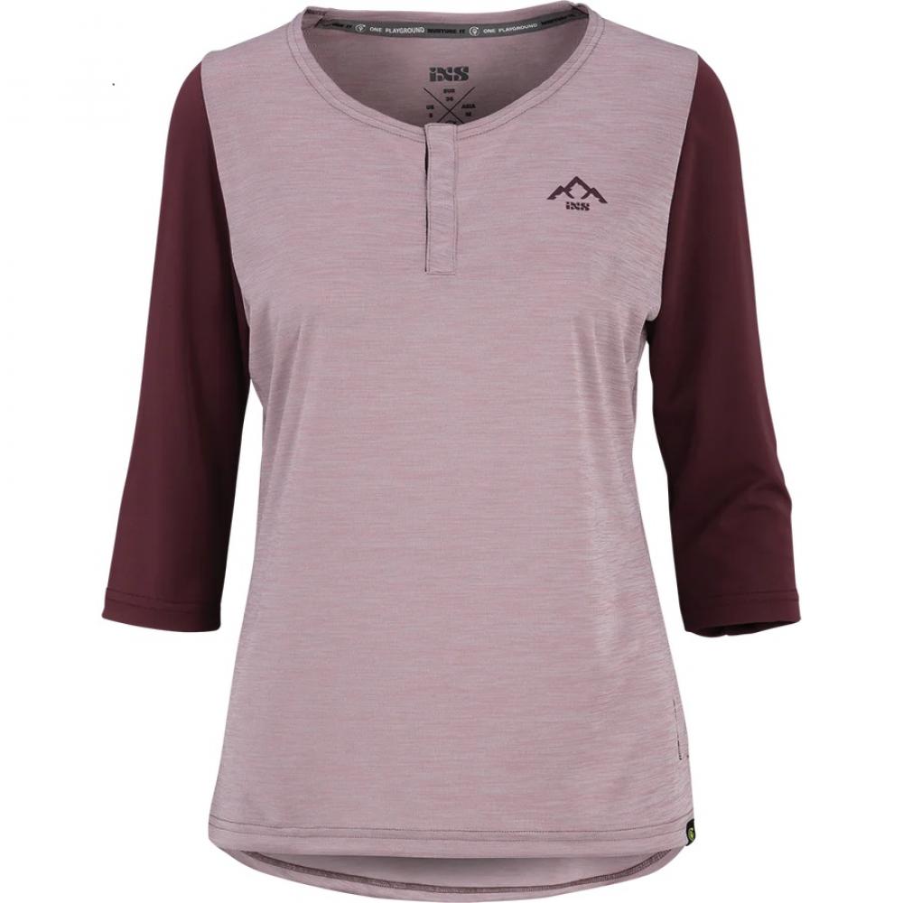 IXS Sports Division iXS Carve X Women Henley 40 Taupe-Raisin - atmungsaktives Bike-Jersey