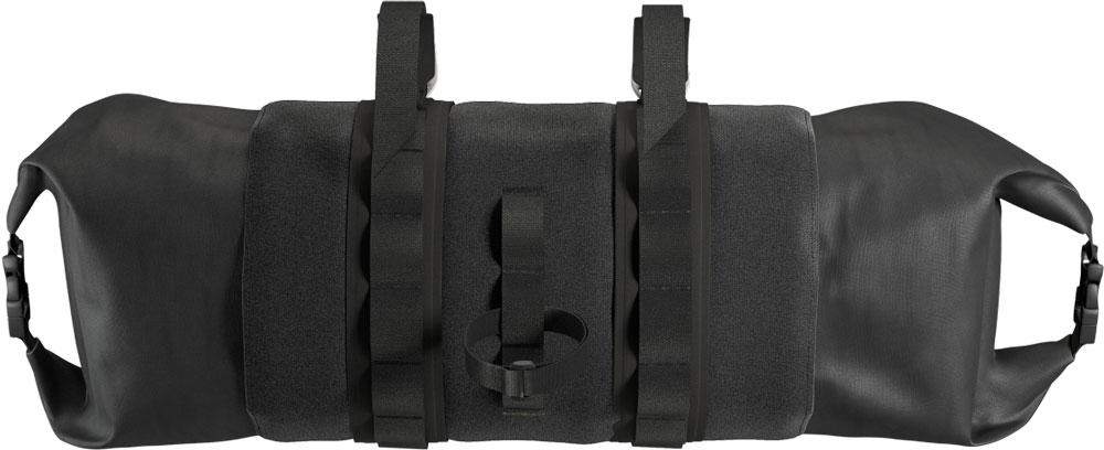 BROOKS Scape Handlebar Roll Black - wasserdichte Lenkertasche 10-12 Liter aus 600D Polyester mit Hypalon-Details - 670 g leicht, 350-400x160x160 mm