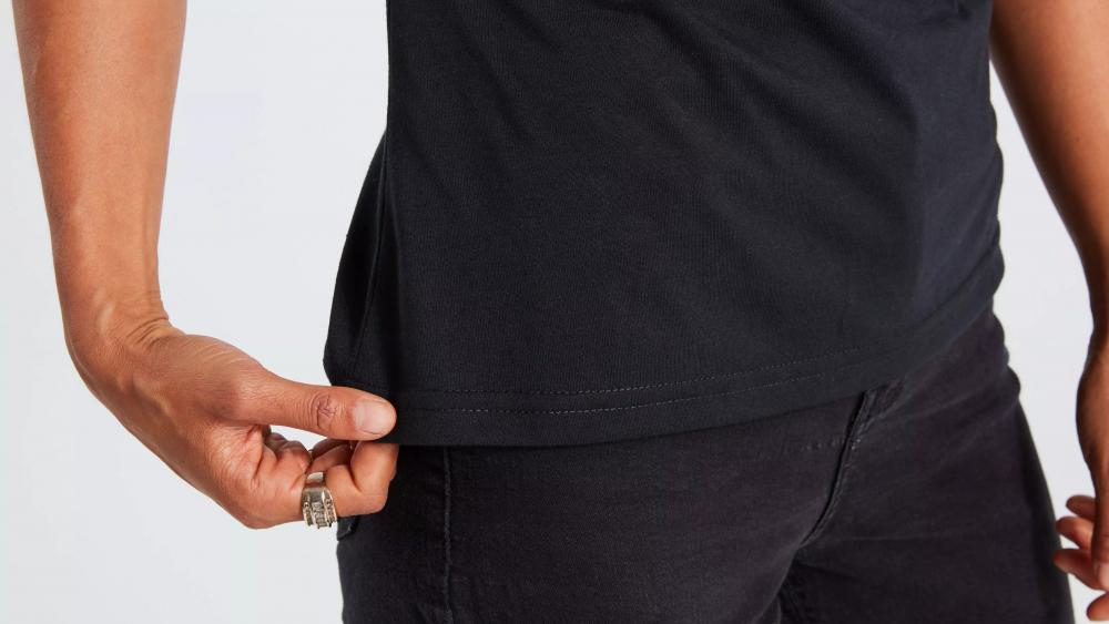 Damen T-Shirt mit Logo - Kurzarm Schwarz Größe XS - Bekleidung
