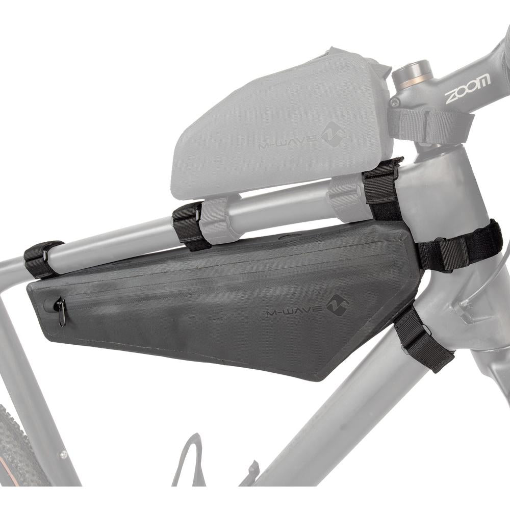 M-WAVE Rough Ride II Triangle Dreieckstasche 2,1 Liter - 100 % wasserdicht, verschweißte Nähte, Klettbefestigung, reflektierend, 440 × 150 × 45 mm