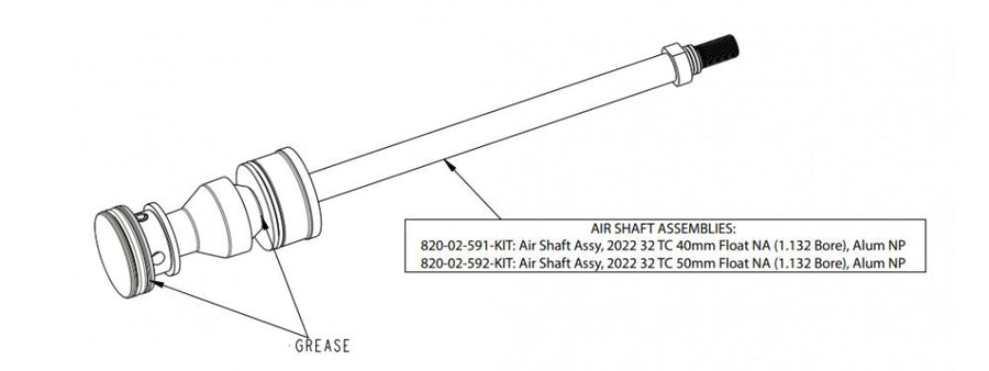 FOX Service Set Air Shaft Assy 32 TC 40mm Float NA - präzise Wartung moderner Federgabeln