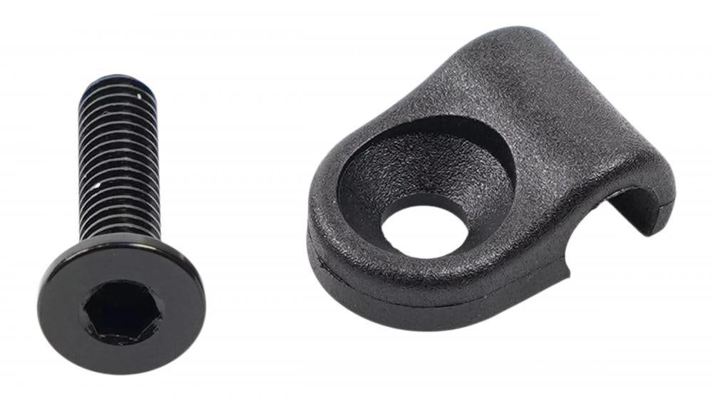 CBG CABLE CLIP, 5MM PLASTIC CABLE GUIDE - SINGLE BOLT, W/ BOLT (CB6-147)