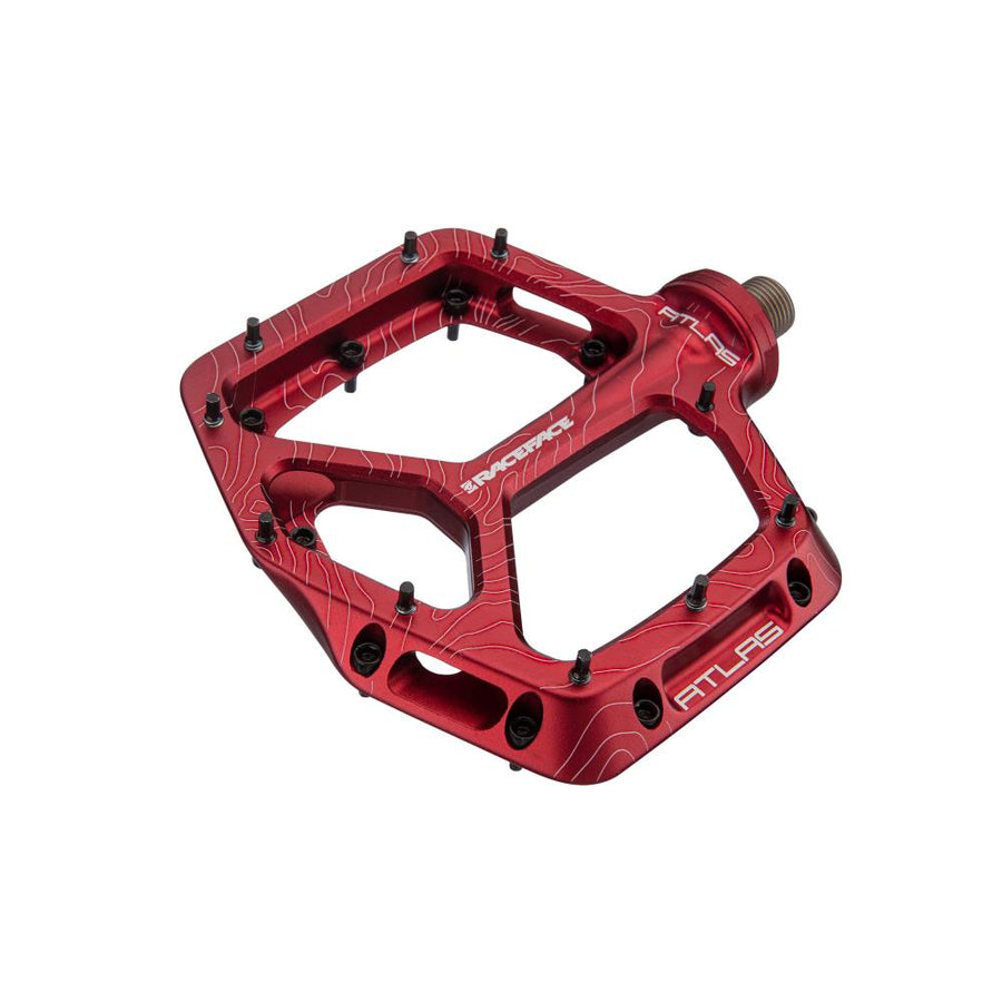 Race Face Atlas Plattform-Pedal, red - robustes Flat Pedal für aggressive Trail- und Gravity-Fahrer
