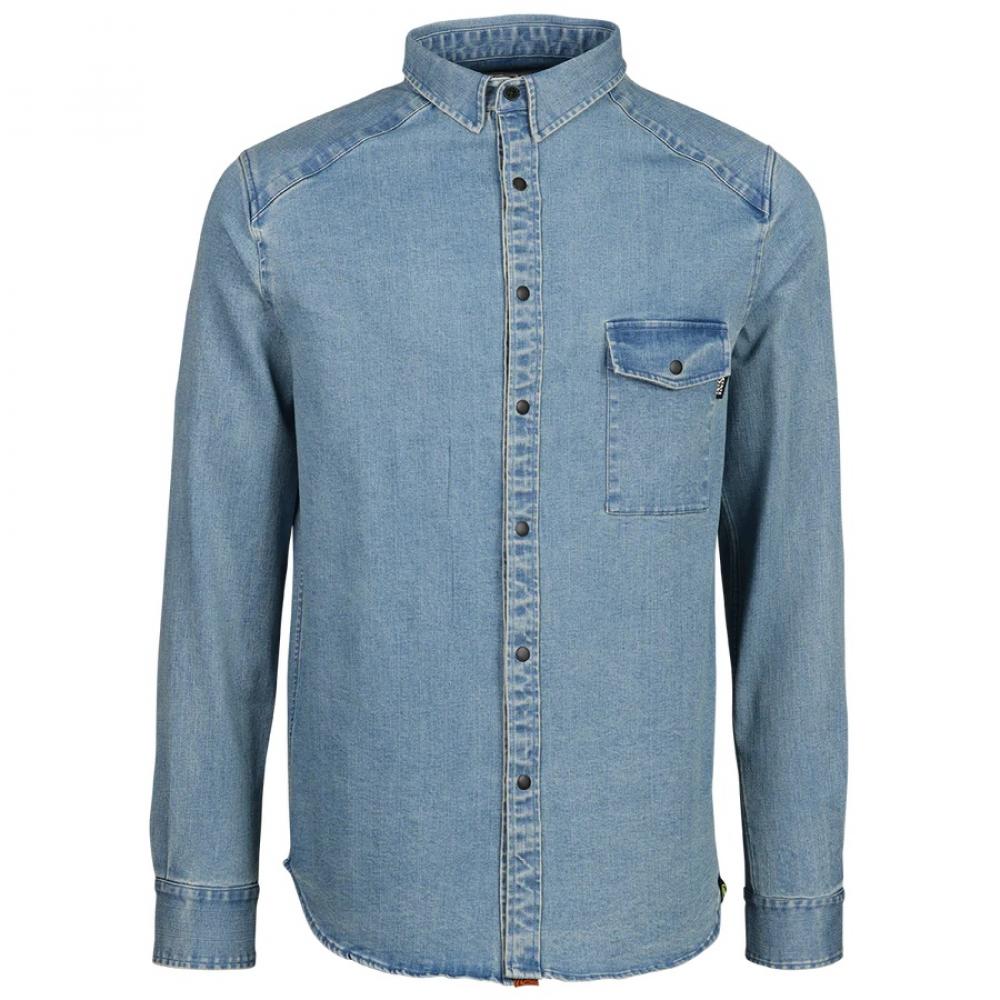 IXS Sports Division iXS Carve Digger Organic Denim Shirt XL Washed Blue - stylisches Bike- und Freizeit-Hemd