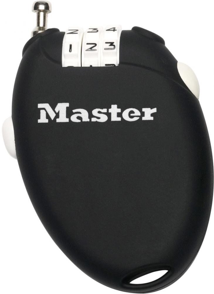 Master Lock Kabelschloss Retractor 4er Pack 2 mm x 700 mm - kompakte Diebstahlsicherung 700