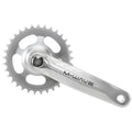 M-Wave Mighty Kettenradgarnitur 1-fach 38 Zähne - Aluminium-Kurbel 170 mm, Stahl-Kettenblatt, Vierkant-JIS, silber