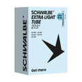 Schwalbe EXTRA LIGHT Fahrradschlauch SCV19 27.5 Zoll. Leichter Schlauch 40/62-584/635 mit 50mm Ventil.