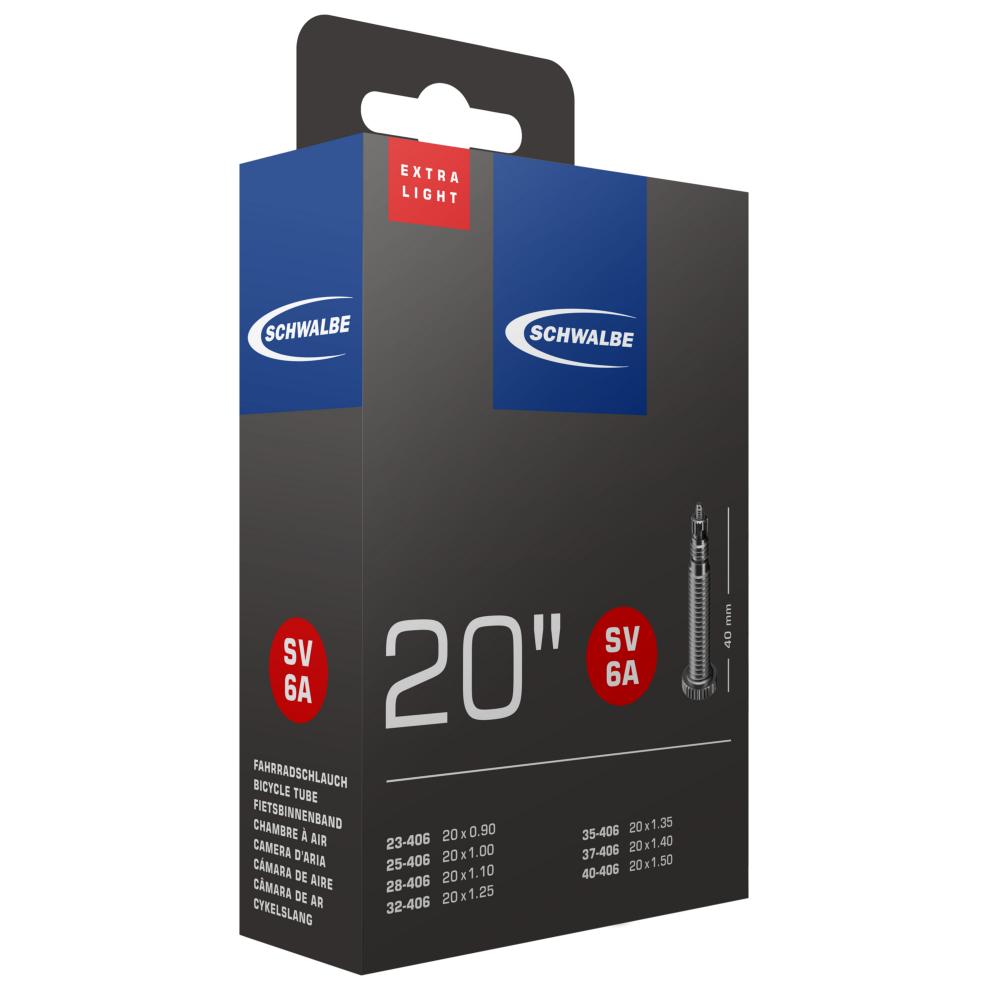 Schwalbe Schlauch SV6A EXTRA LIGHT 23/40-406 23 - extraleichter Fahrradschlauch für Performance