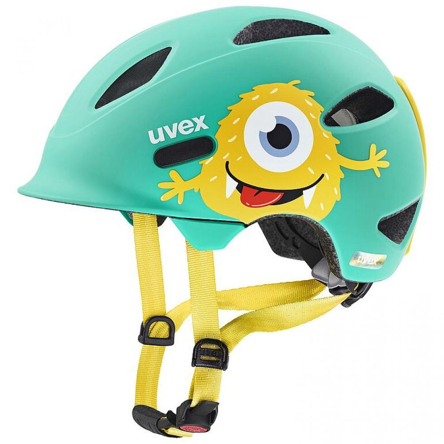 uvex OYO Style Kinder-Fahrradhelm Monster Lagoon matt 50-54 cm - Leichter Helm mit integriertem Schläfen- und Stirnschutz (uvex xTRA Shield), individuell anpassbar (uvex IAS System), 10 Belüftungsöffnungen
