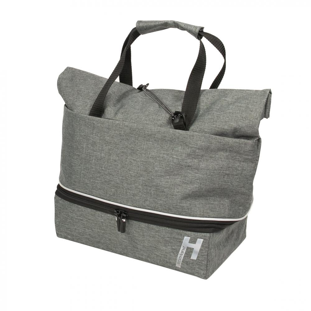 Haberland Gepäckträgeraufsatztasche Lena grau - flexible UniKlip 2 Transportlösung