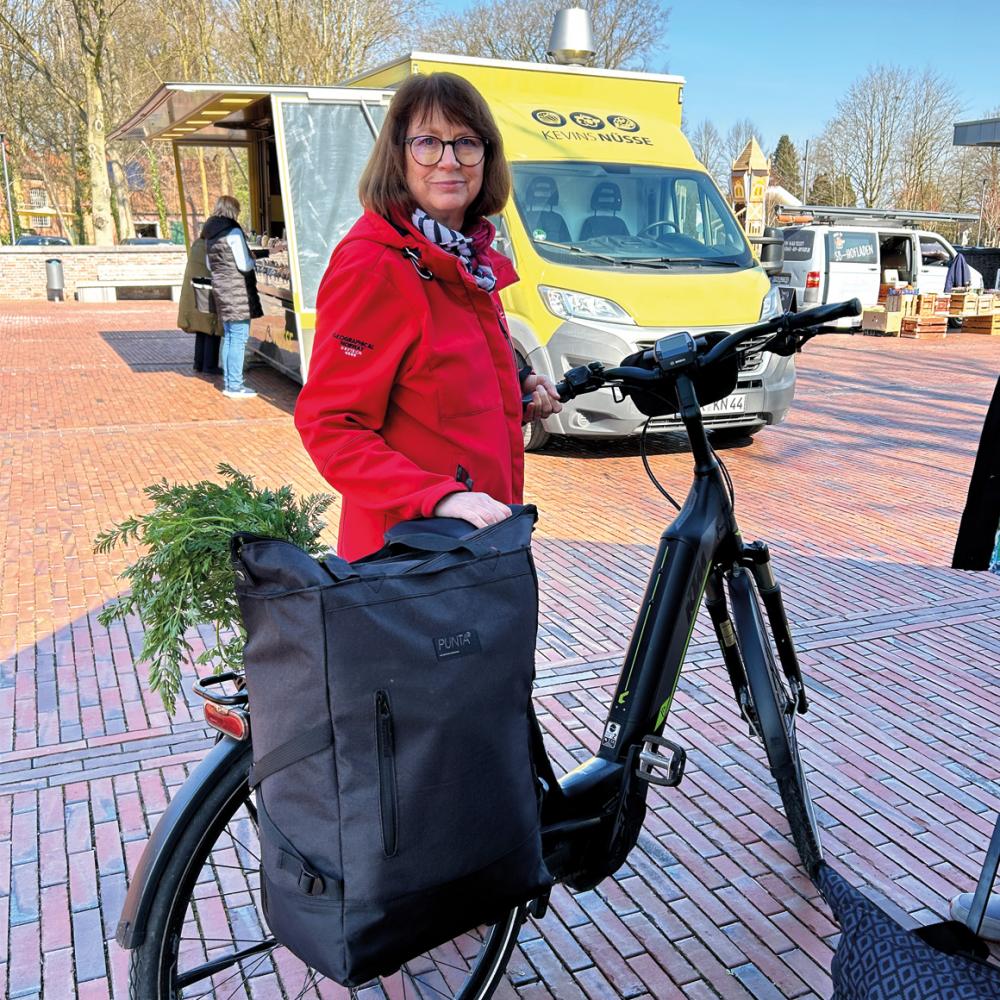 Haberland Fahrrad-Trolley anthrazit/schwarz petrol - komfortabler Transport am Rad und zu Fuß