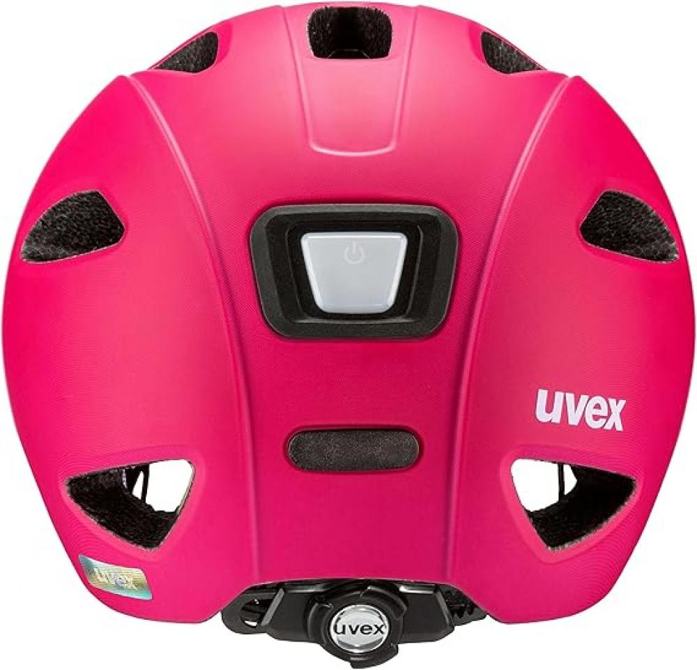 uvex oyo Kinder-Fahrradhelm, In-Mold-Konstruktion, verstellbares IAS-System, Schläfenschutz, KID PROtect Pad, 10 Belüftungsöffnungen, LED-erweiterbar, berry/purple matt, 45-50 cm
