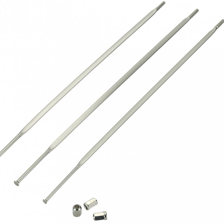 SRAM S40 276mm silberne Vorderrad-Ersatzspeichen mit Nippeln, 3 Stück.