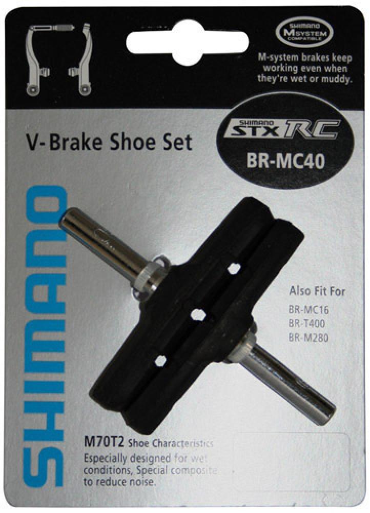 Shimano M70T2 V-Brake Bremsschuh-Set für Alufelgen, geräuscharme Bremsbeläge in Originalverpackung.