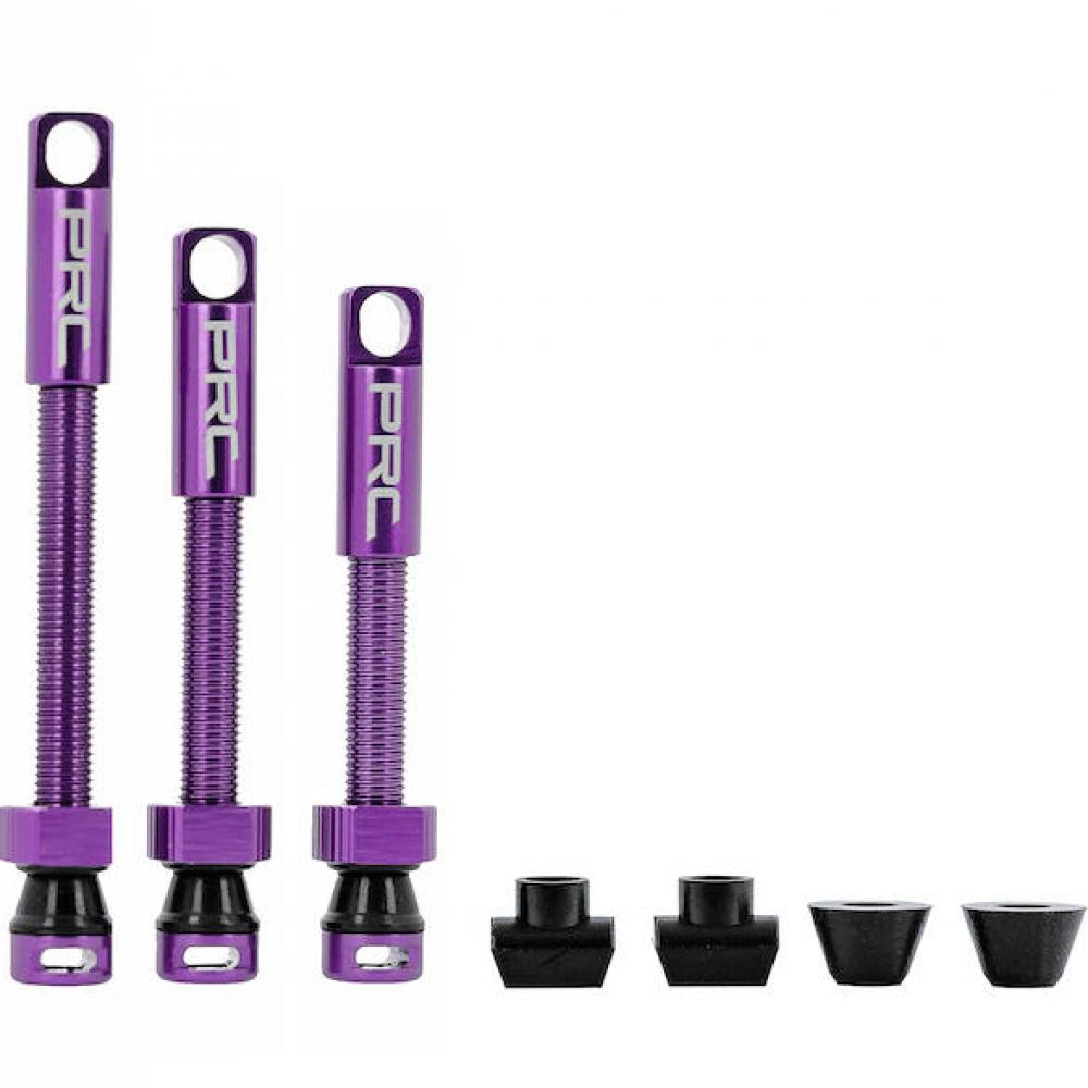 Tubeless-ventile 60 Mm Lila - 7071 Aluminium Mit Austauschbarer Gummibasis