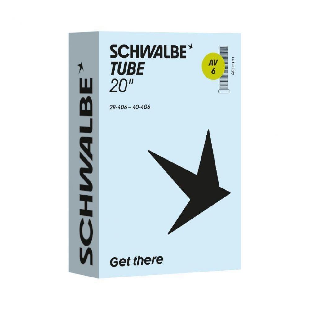 Schwalbe AV6 Fahrradschlauch 20 Zoll (28/40-406) mit 40mm Autoventil - Premium Qualität