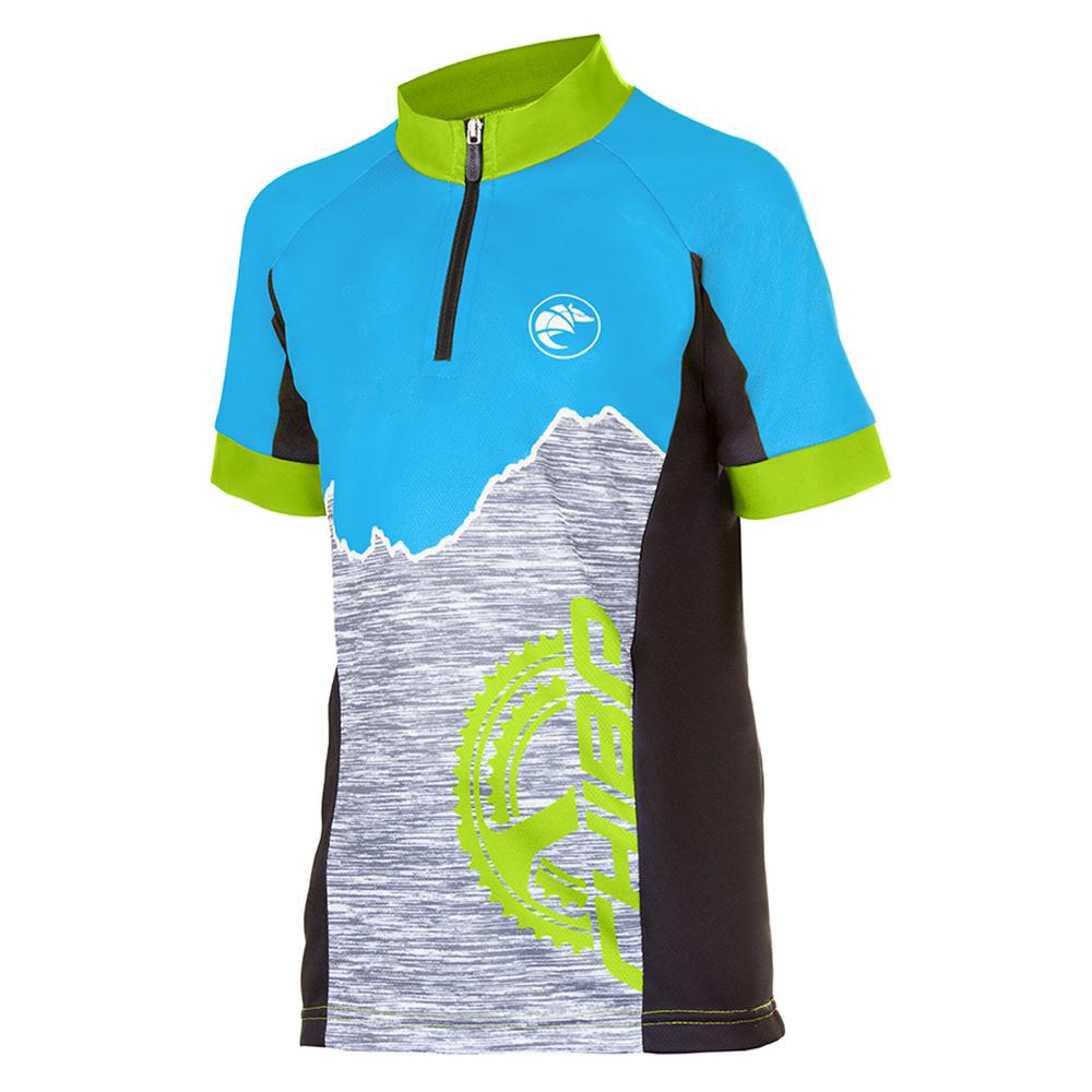 CHIBA Watzmann Shirt Kids - Radsport-Trikot Kinder XL royal, atmungsaktiv, Rückentasche