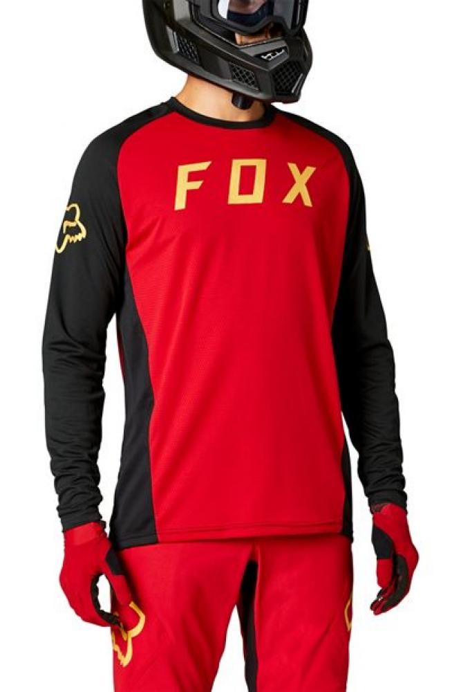 Fox Defend langärmliges Jersey chili red Größe M