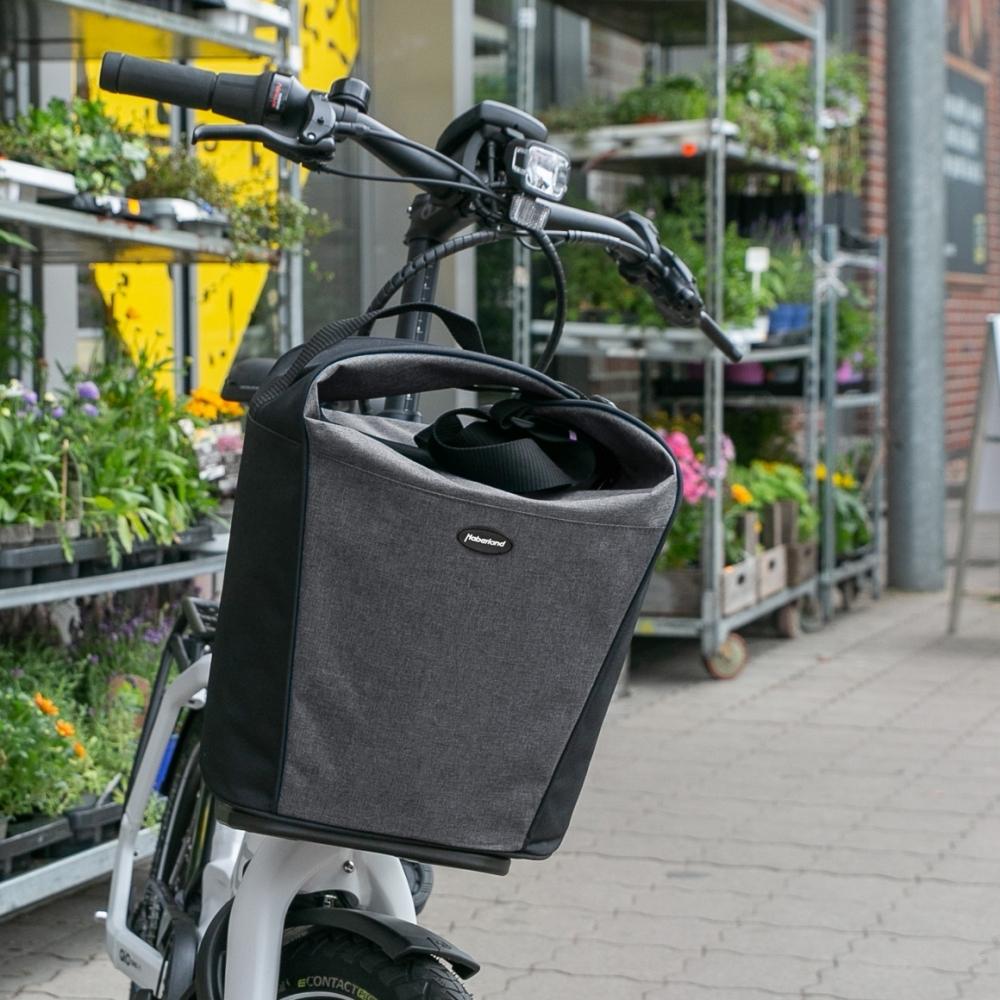 Haberland Lenkertasche Britta anthrazit/schw - praktische Lenkertasche für Alltag und Tour