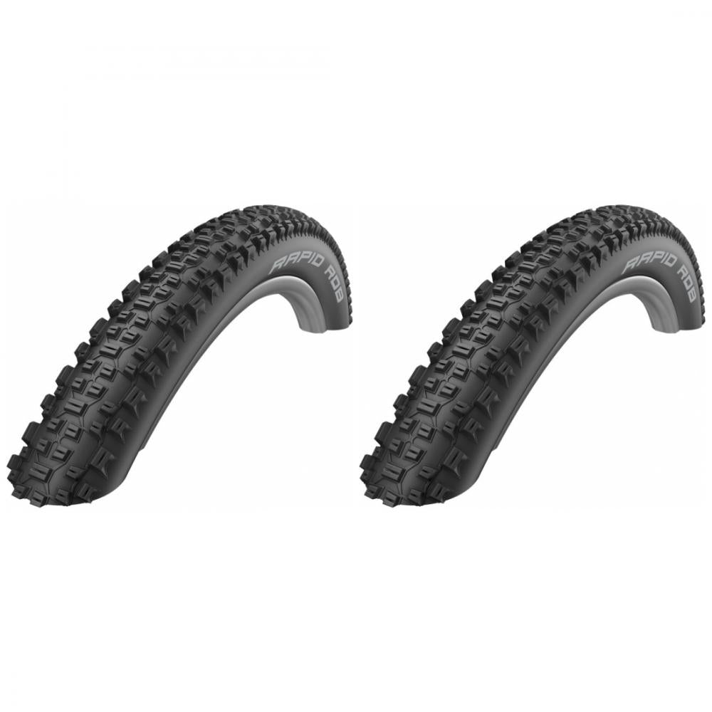 2x Schwalbe Rapid Rob 27,5x2,25" MTB-Drahtreifen, K-Guard Pannenschutz, SBC Gummimischung, 50 EPI Karkasse, Profil HS425, ETRTO 57-584, ideal für Cross Country.