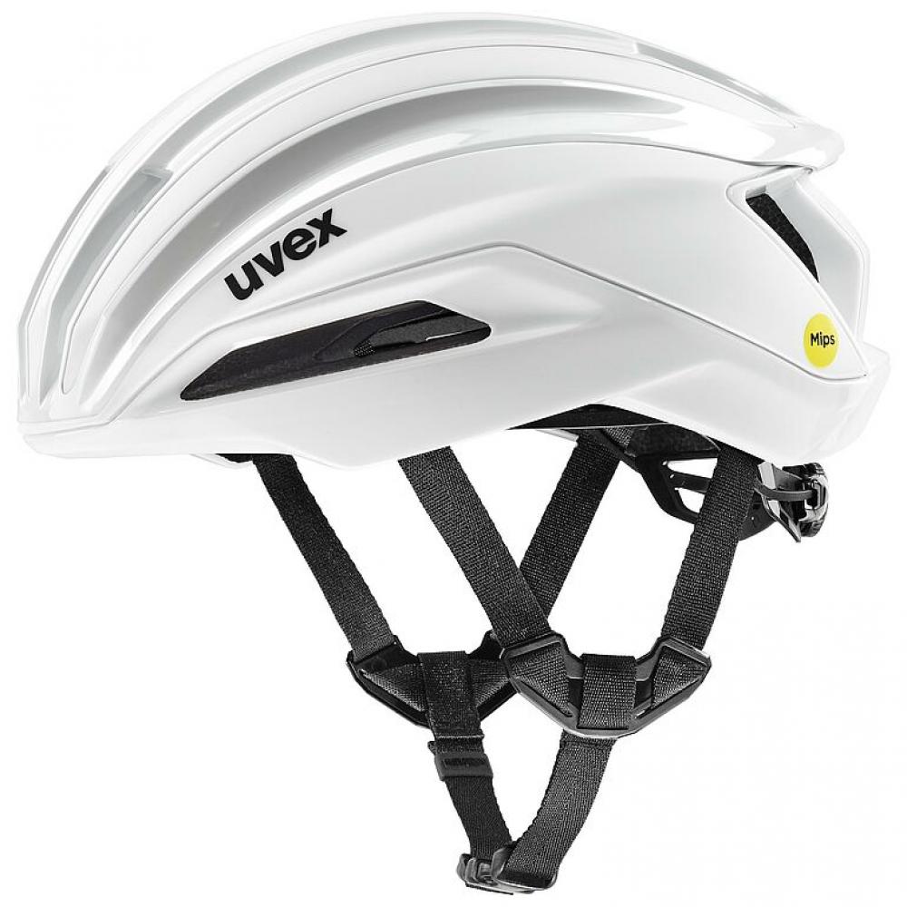 uvex surge aero MIPS Rennradhelm, white matt, 59-61cm, mit MIPS Air Node, Aero-Cover, Top-Belüftung, ultra leicht, Brillengarage, reflektierend, Profi-Performance