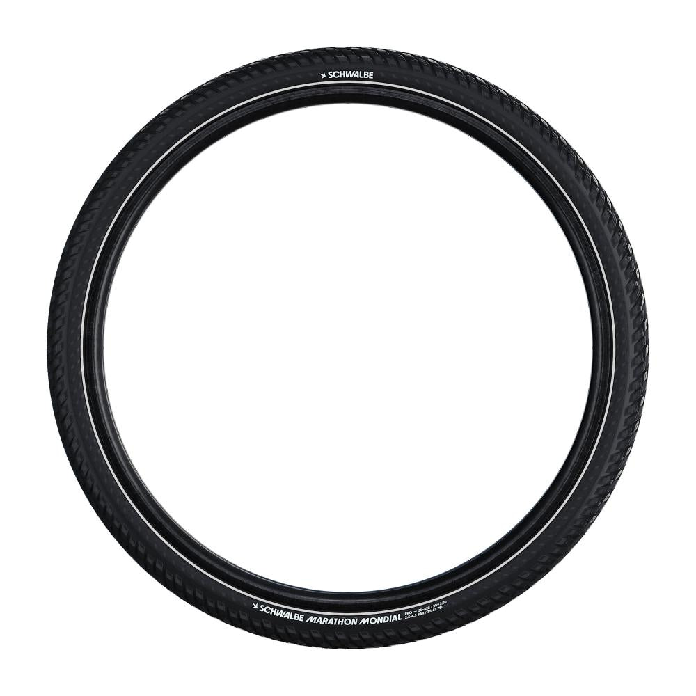 Schwalbe Marathon Mondial Drahtreifen 42-622 Schwarz/Reflex, reisetauglicher Fahrradreifen mit Pannenschutz.