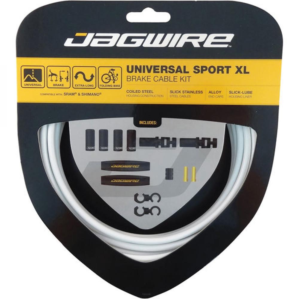 Jagwire Universal Sport XL Bremszugset Weiß - Extra lange Außenhülle für Falträder