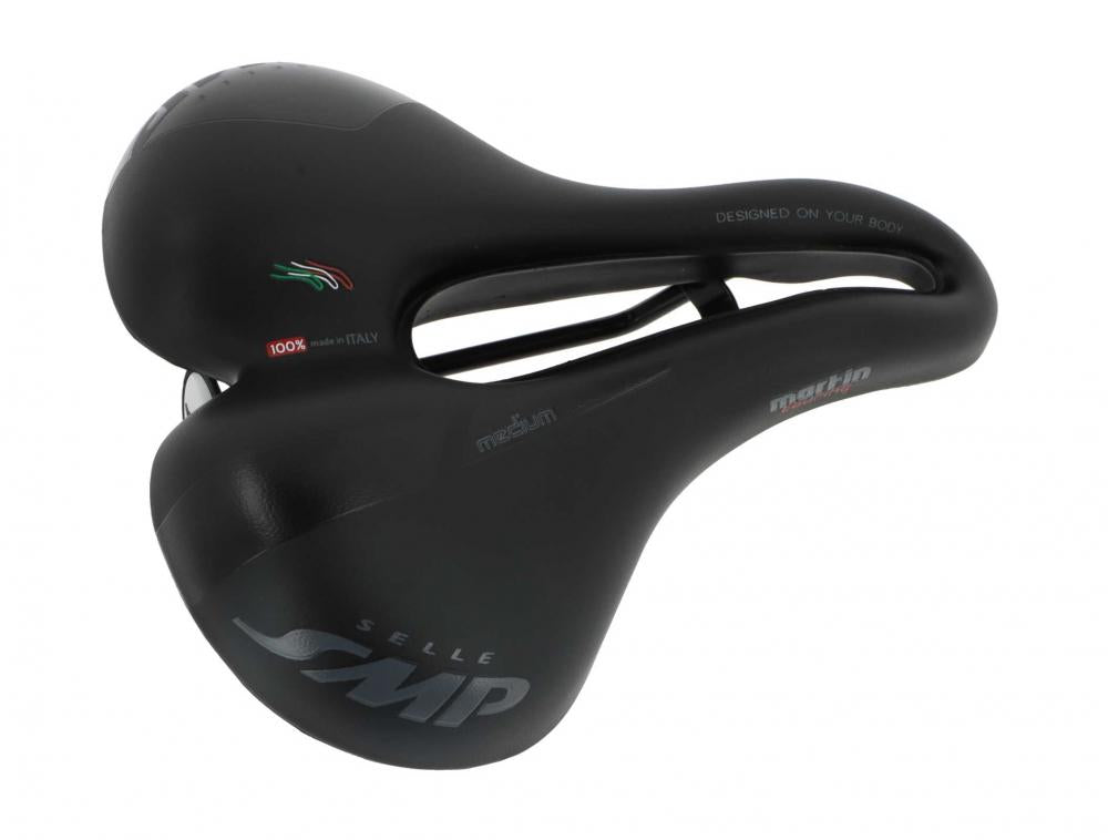 Selle SMP Martin Touring Fahrradsattel, schwarz, Medium, Unisex, 255x218mm.