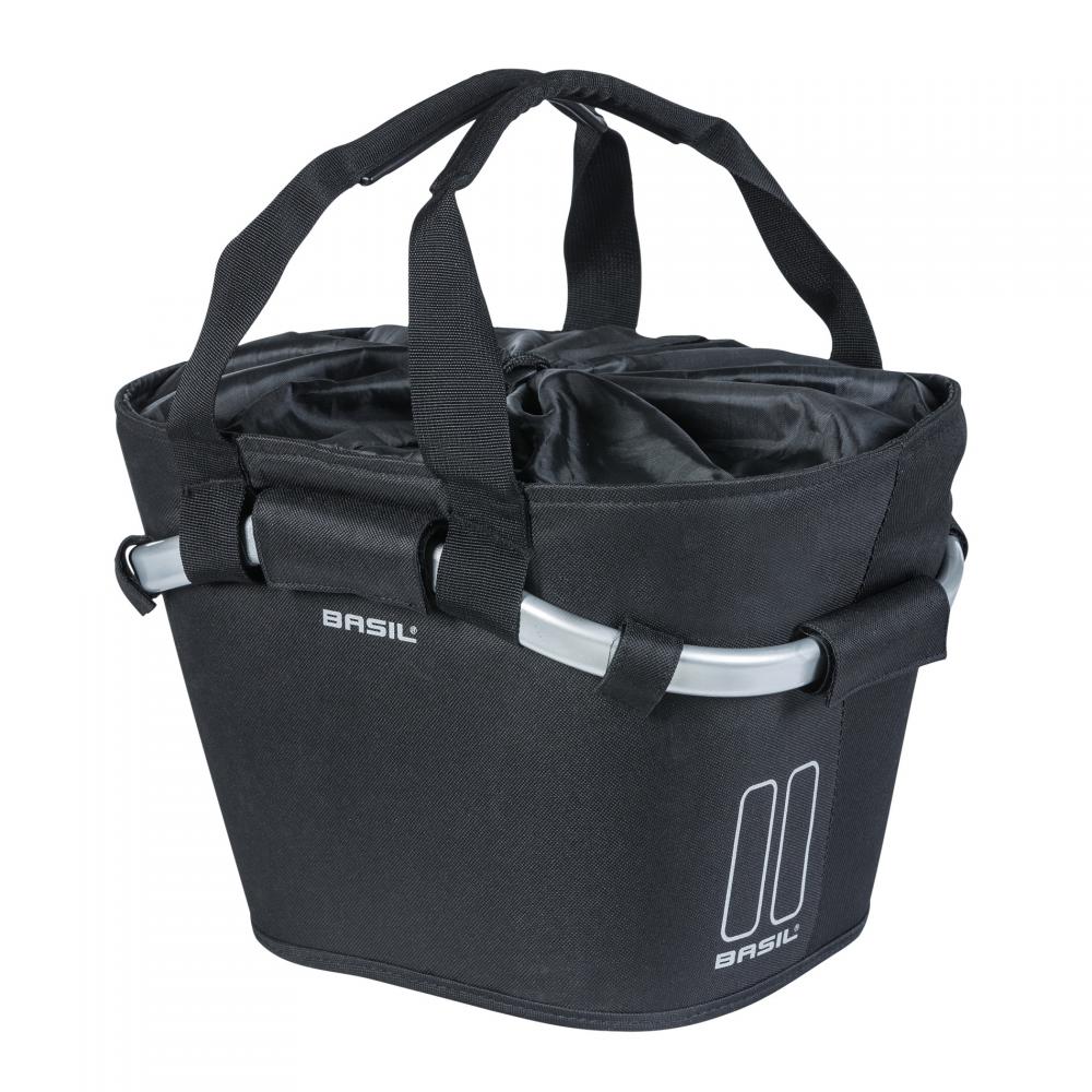 Basil City Tasche Classic CarryAll Front schwarz abnehmbar oh Halt 28x37x26cm
