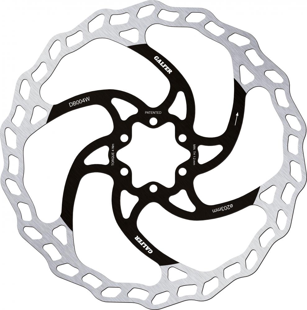 Galfer Wave Bremsscheibe MTB 6-Loch Ø 203 mm Silber - Hitzebeständig & Geräuschfrei