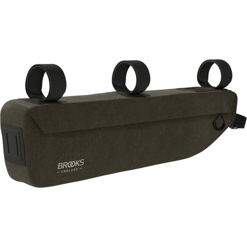 BROOKS Scape Frame Bag Large Mud Green - wasserdichte Rahmentasche 3,5 Liter aus 600D Polyester mit Hypalon-Details - 200 g leicht, 500x60x120 mm