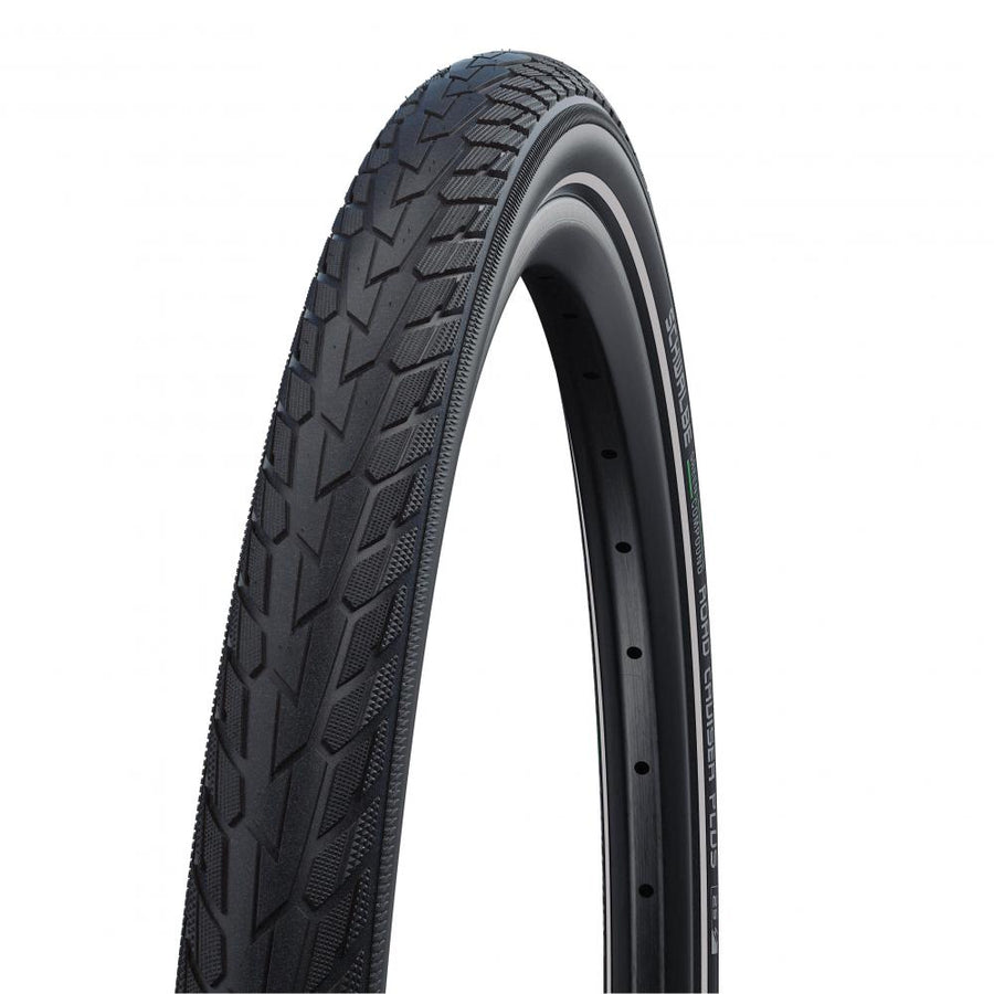 Schwalbe Road Cruiser Plus 26x1.75 Zoll (ETRTO 47-559), PunctureGuard, Green Compound, reflektierend, geeignet für E-Bikes bis 25 km/h