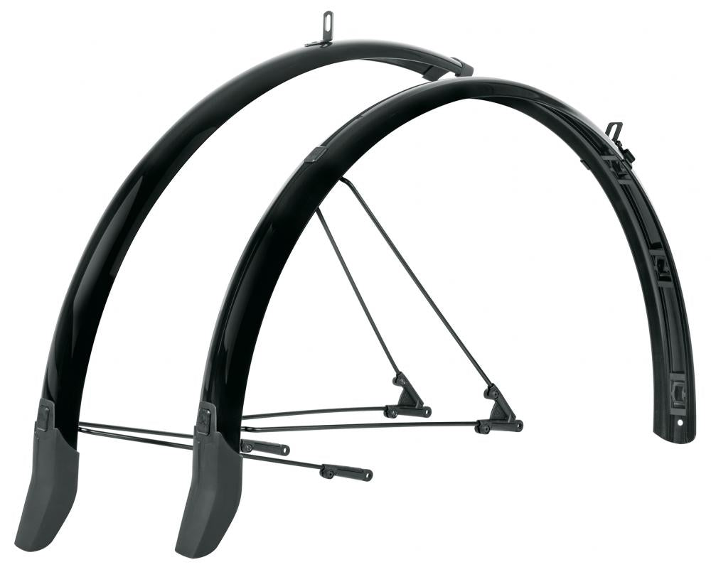 SKS Bluemels Cable Line Schutzblech-Set 28\" 55 mm schwarz-glänzend mit integrierter Kabelführung für Rücklicht, geeignet für Reifen bis 47 mm