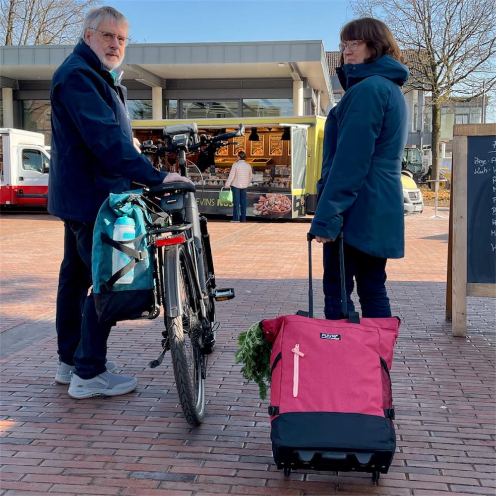 Haberland Fahrrad-Trolley anthrazit/schwarz petrol - komfortabler Transport am Rad und zu Fuß
