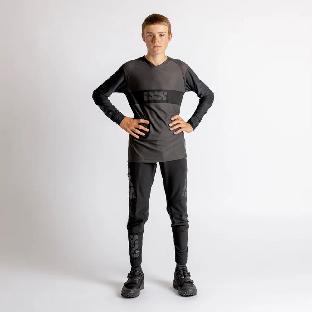 IXS Sports Division iXS Trigger EVO Kids Long Sleeve Jersey KM Anthracite-Black - leichtes Race-Trikot