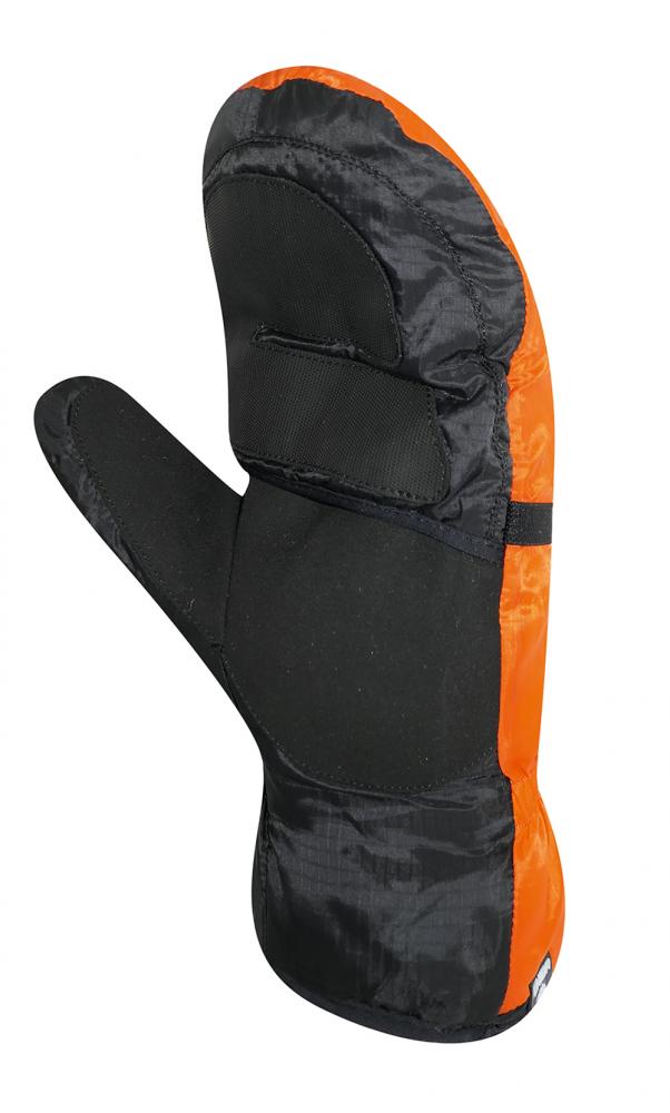 CHIBA Thermo Overflap - Radhandschuhe XL orange, winddicht & warm mit Klapp-Überzug