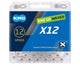 KMC X12 Fahrradkette 12-fach, 126 Glieder, gewachst, silber - präzises Schalten