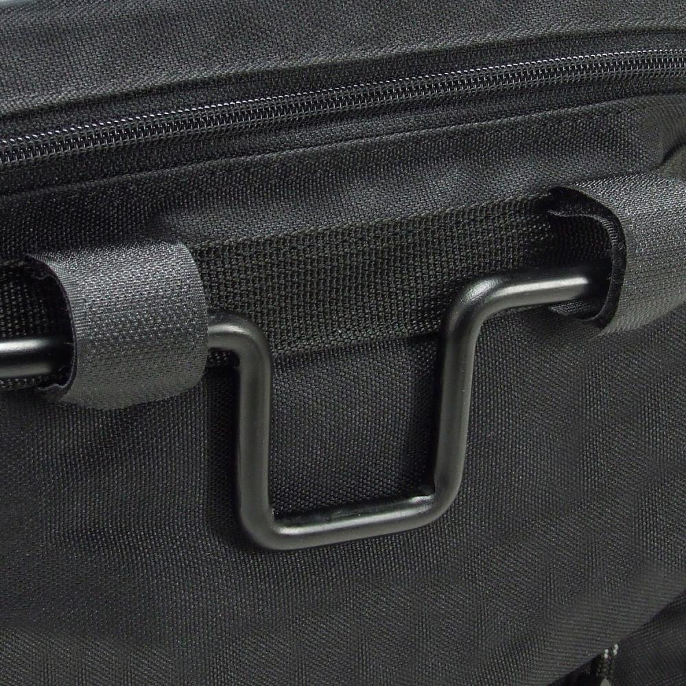 Nahaufnahme KLICKfix Daypack Lenkertasche schwarz, Befestigung für Fahrradlenker.