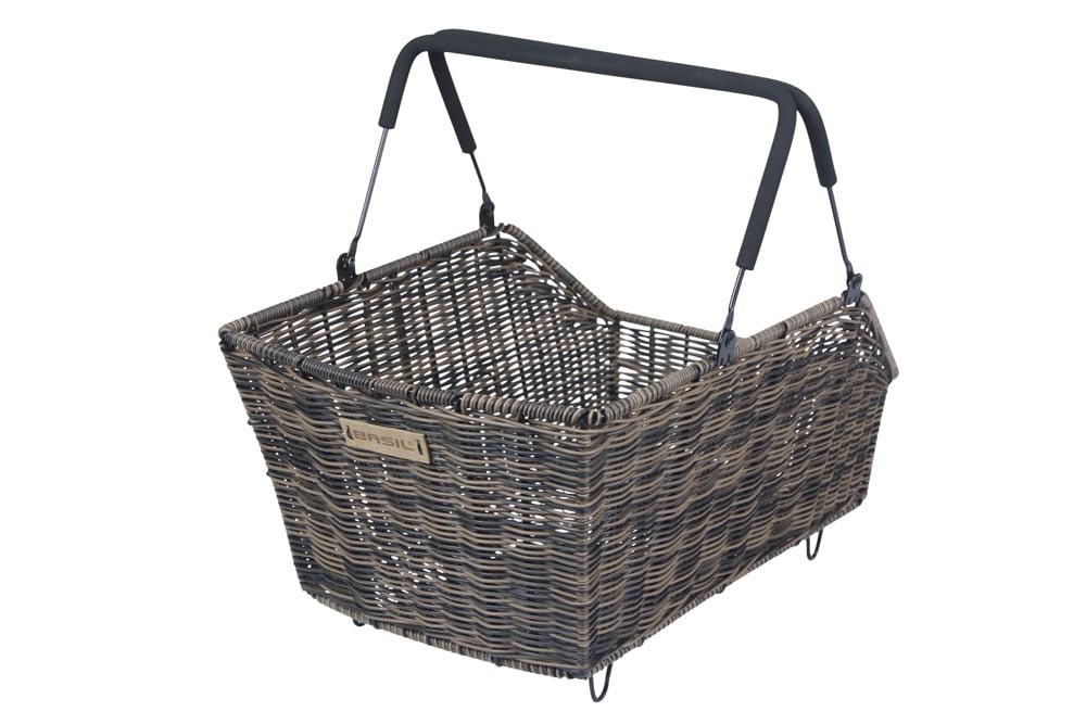 Basil Gepäckträgerkorb Cento Rattan Look Gepäckträgerkorb 22 Liter - braun - wetterfest Multi-System (i-Rack / Racktime / Carrymore / …