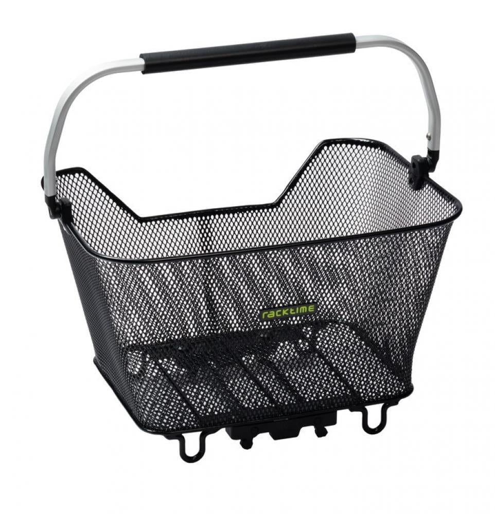 Racktime Bask-it Deluxe Fahrradkorb 23L, Snapit-System, schwarz, 45x30x33cm, 1,53kg, max. 10kg, gummierter Griff, ideal für Einkäufe & …