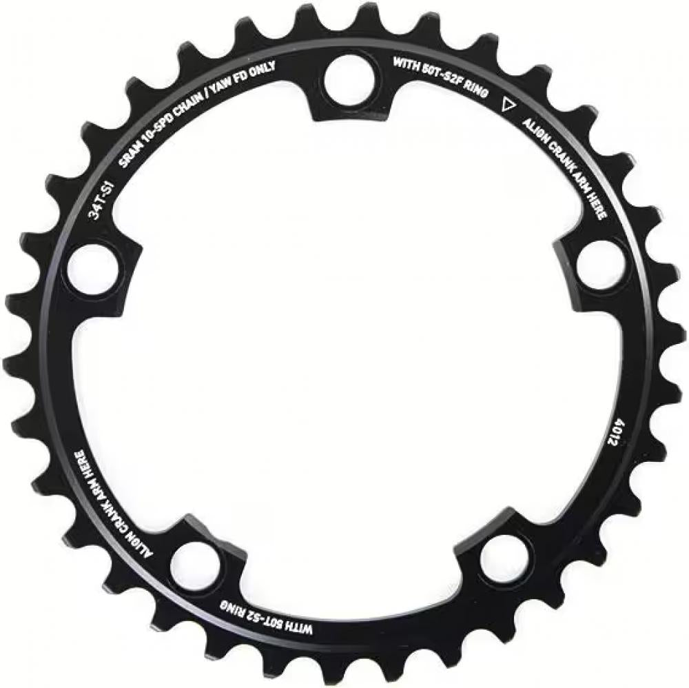 SRAM Red Kettenblatt 34 Zähne 10-fach matt-schwarz - Rennrad Kettenblatt für präzise Schaltung